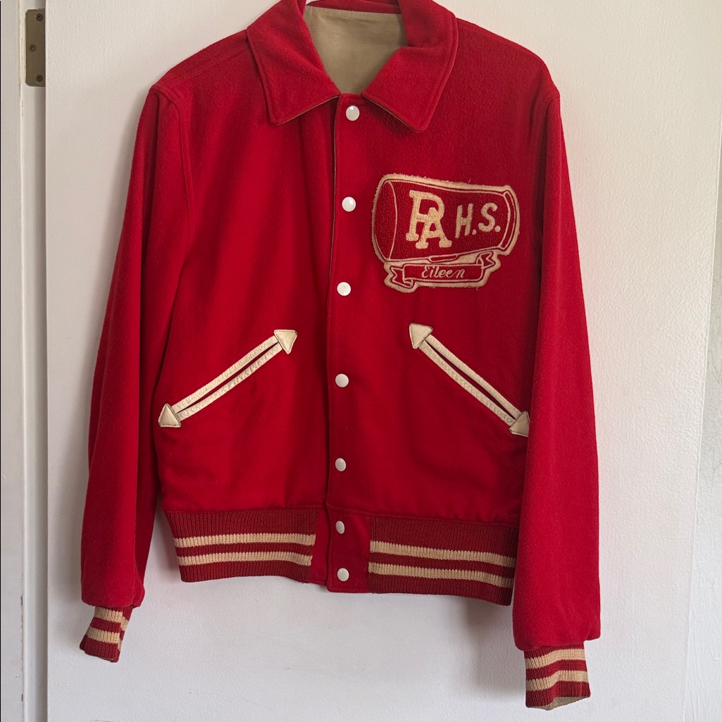 Vintage 1950s Wool Varsity Letterman Jacket Cheer Authentic Midcentury Eileen